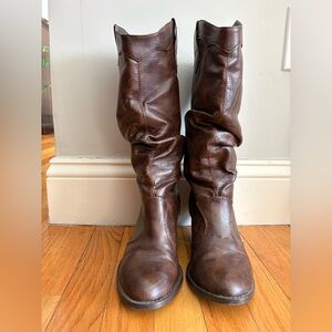 DEB Slouched Brown Faux Leather Women's Cowboy Boots Size 7